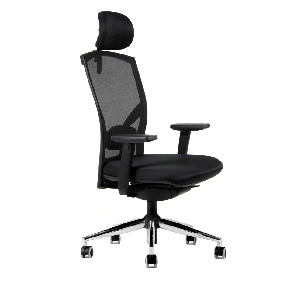 Silla Turin Luxury con cabezal base cromada